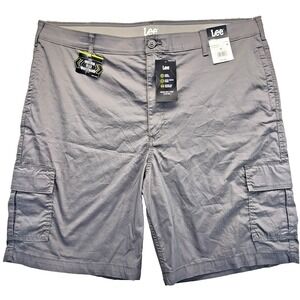 Lee Men's Shorts 44 Cargo Stretch Waist Gray Anthracite Gusset Flex NWT